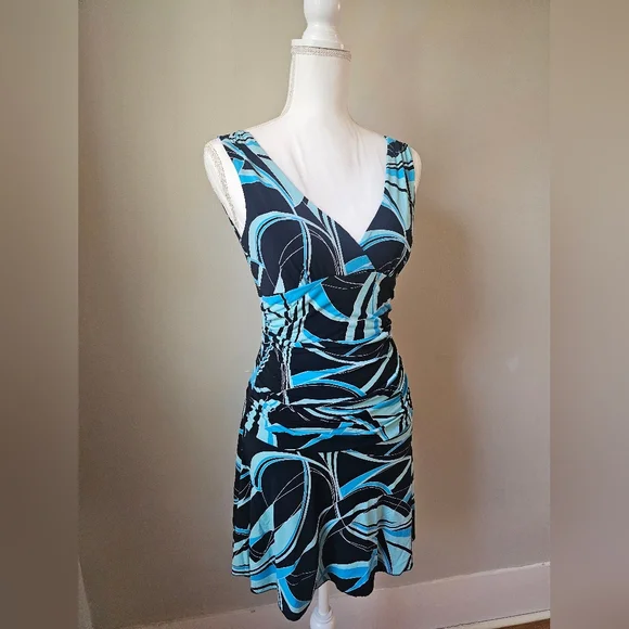 Speechless Black and Blue Patterned Dress - Picture 2 of 7